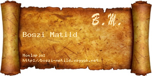 Boszi Matild névjegykártya